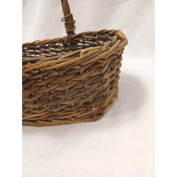 Antique Primitive Grapevine Twig Branches Basket Woven Berry Picking Holiday Old - Picture 3 of 14